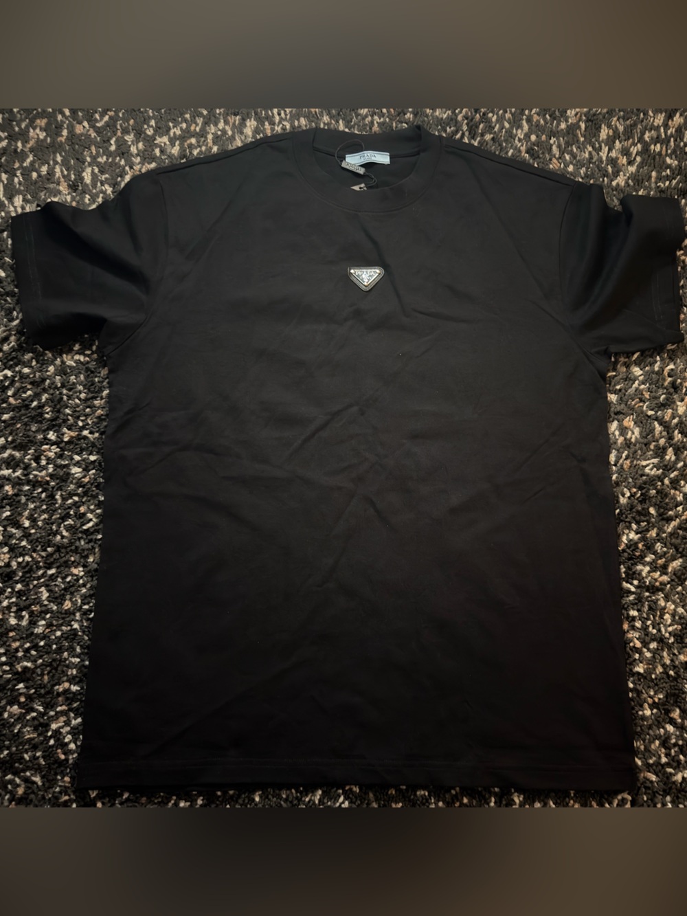Prada Triangle Logo T-Shirt – Black Large